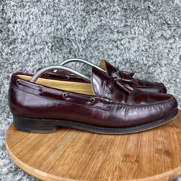 French Shriner Sterling Dress Wing Tip Shoes Slip On Burgundy Oxfords - Picture 1 of 9